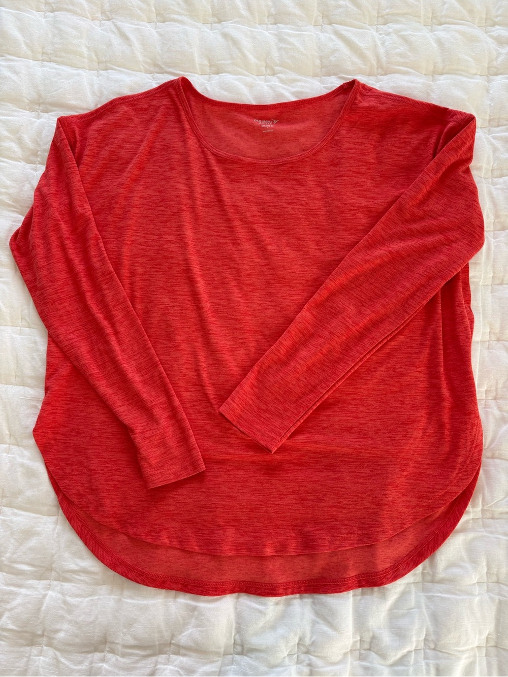 Old Navy Active Orange Scoop-Neck Long Sleeve Top